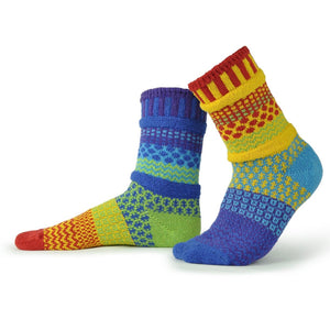 Solmate Socks: Rainbow Adult Crew