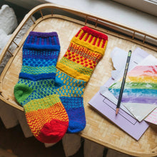 Load image into Gallery viewer, Solmate Socks: Rainbow Adult Crew

