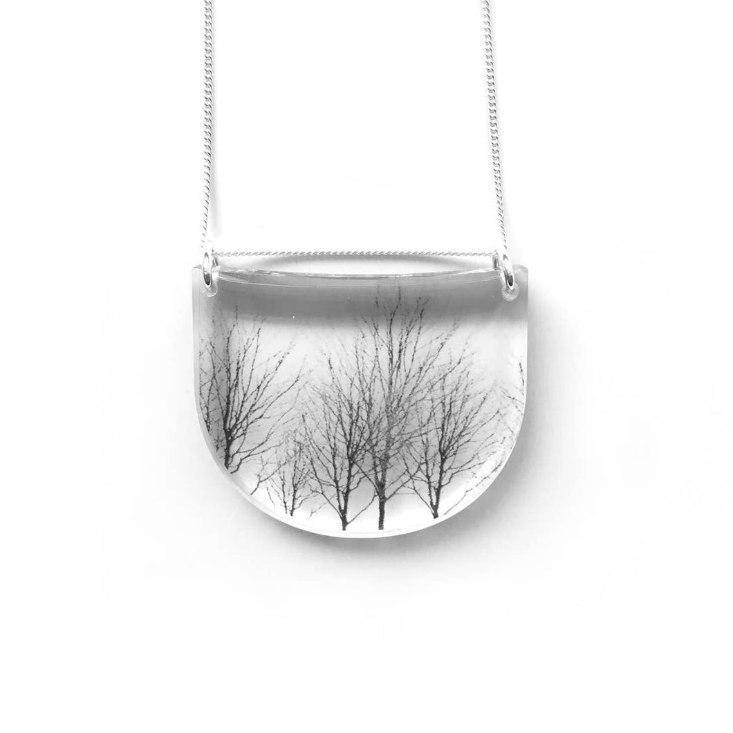 Resin Necklace: Drop Trees Necklace