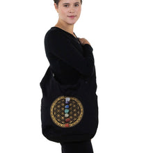 Load image into Gallery viewer, Sacred Geometry 7 Chakras Crystals Canvas Hobo Bag
