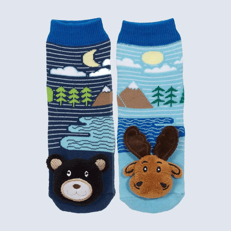 Moose & Bear Mismatched Baby Socks