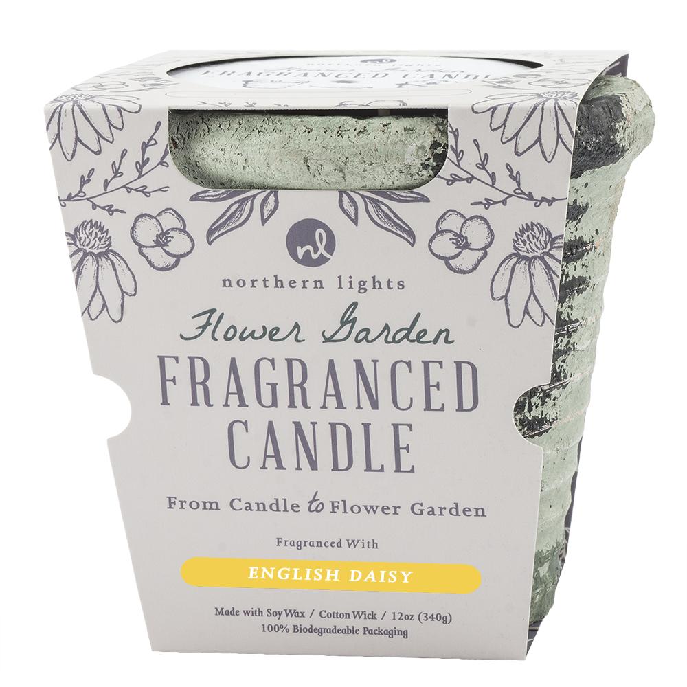 English Daisy Flower Garden Candle 12oz WITH FLOWER SEEDS