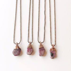Electroformed Raw Ruby Necklace
