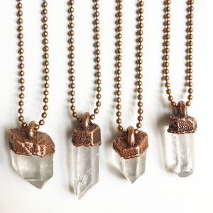 Electroformed Clear Quartz Crystal Point Necklace