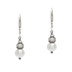 Ox. Sterling Silver Pearl Earrings