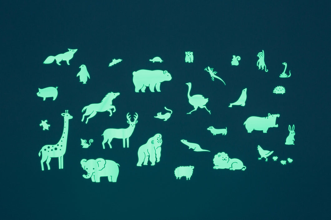 GLOPLAY Glow in the Dark Stickers: Animal Series