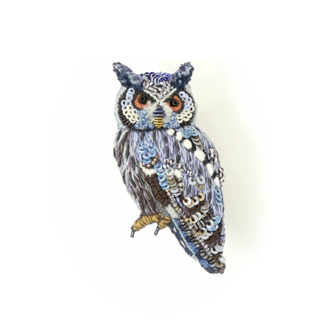 Southern White Faced Owl Brooch Pin