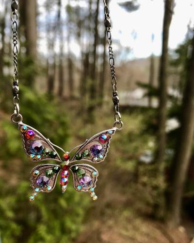 Open wing butterfly Necklace