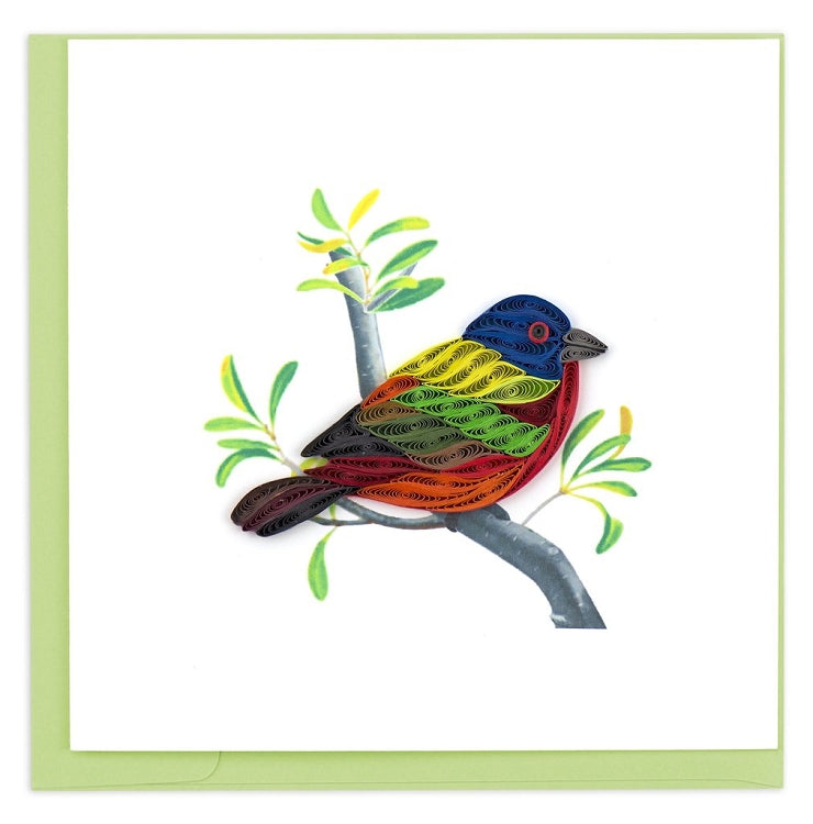 Painted Bunting Quilled Card