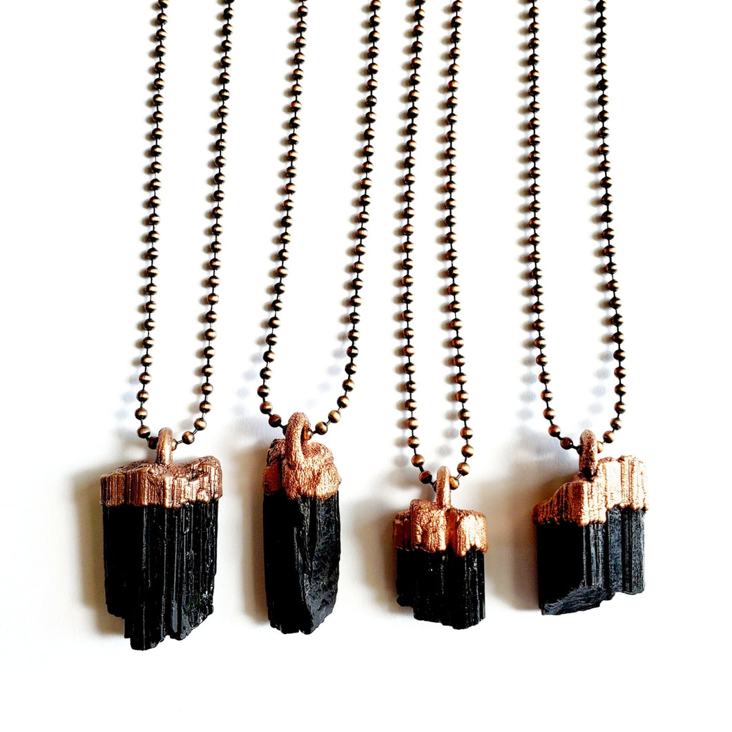 Electroformed Black Tourmaline Necklace