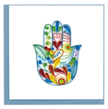 Load image into Gallery viewer, Hamsa Hand Quilled Card
