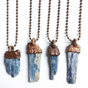 Electroformed Raw Blue Kyanite Blade Necklace