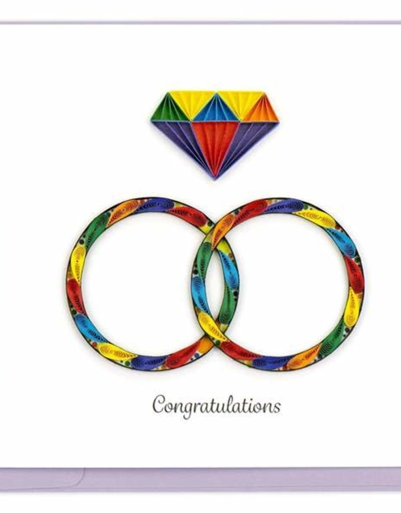Rainbow Rings Quilled Card